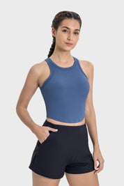 Débardeur de sport sans coutures Athlete - Bleu asphalte
