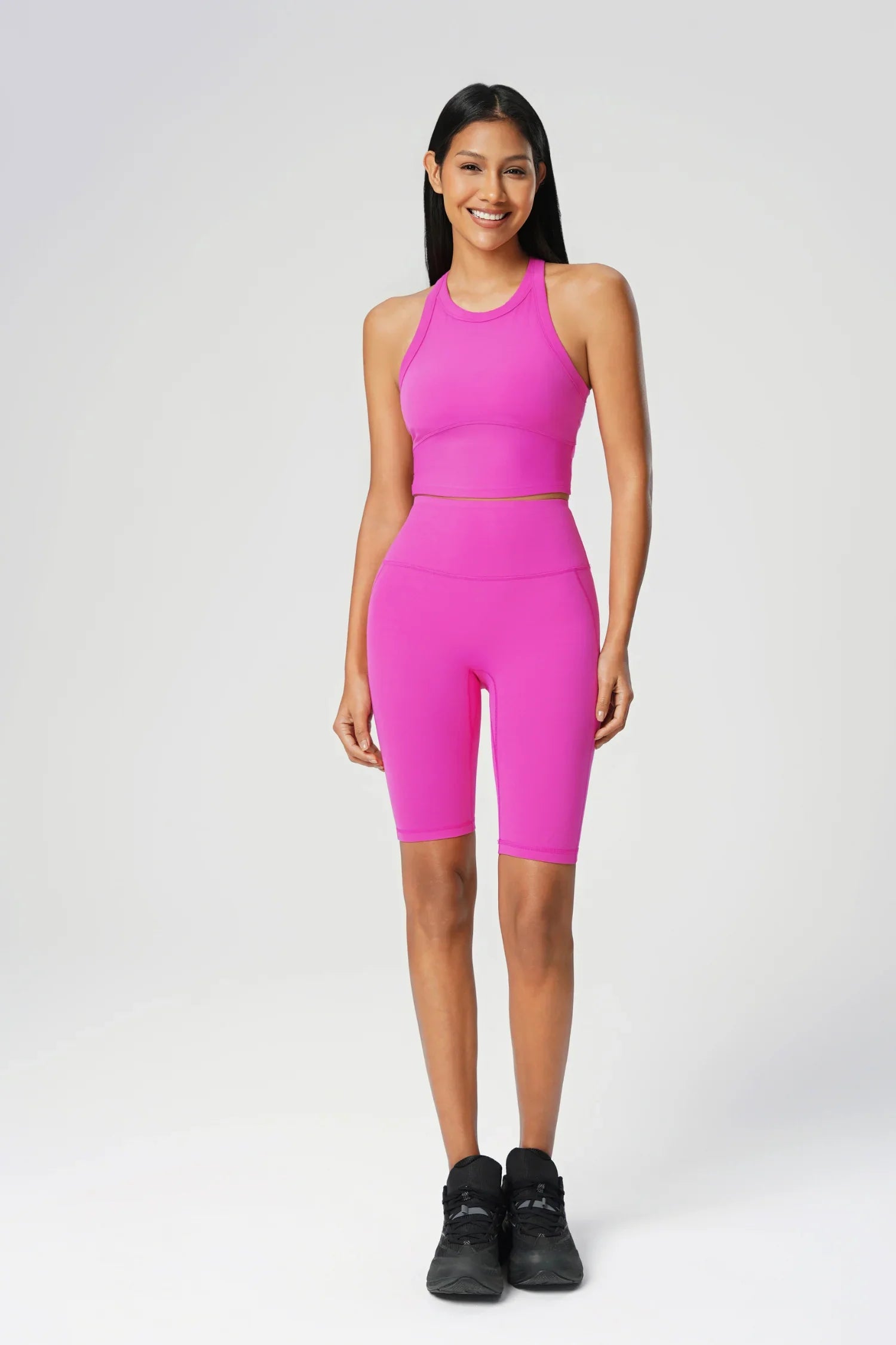 Short de sport élastique pour le levage des hanches - Rose