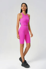 Short de sport élastique pour le levage des hanches - Rose