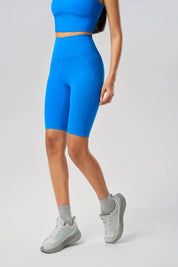 Elastische Hüftlifting-Sportshorts-Capri blau