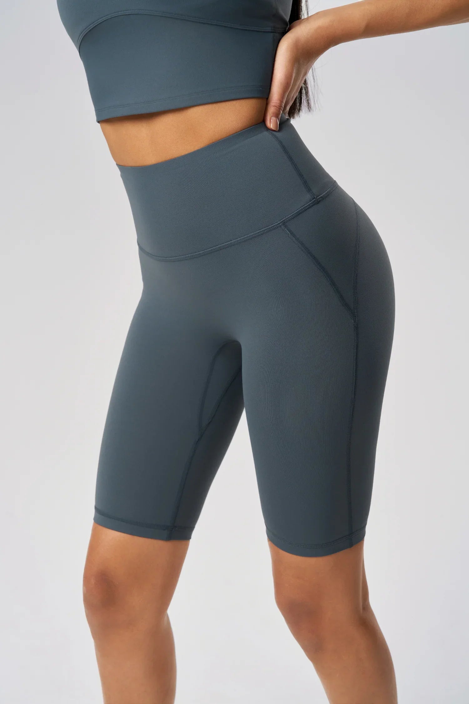 Short de sport élastique pour le levage des hanches - Gris pétrole