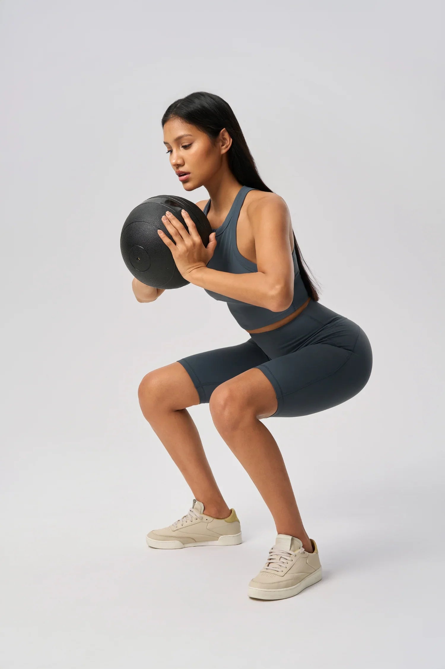 Short de sport élastique pour le levage des hanches - Gris pétrole
