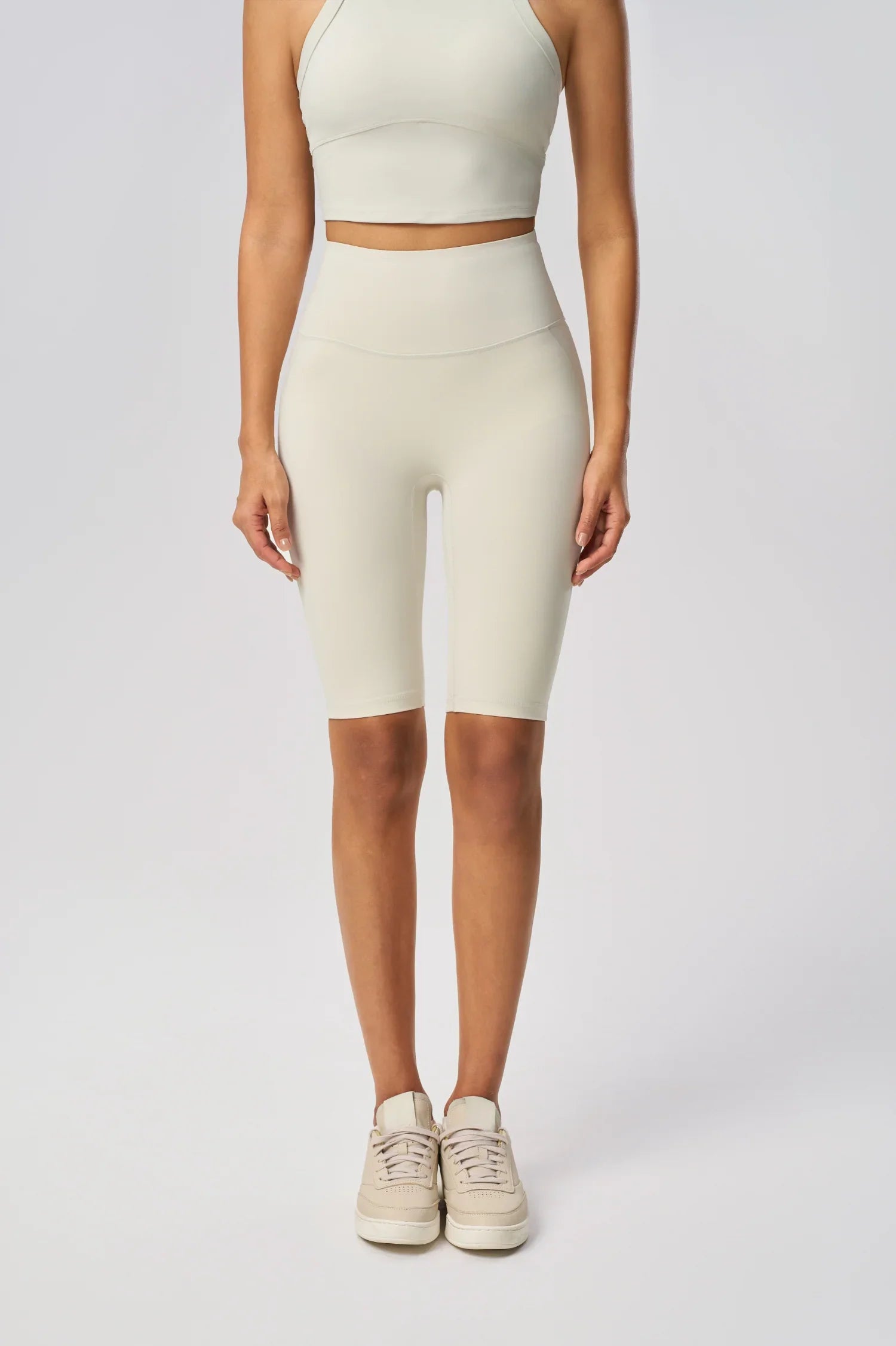 Short de sport élastique pour le levage des hanches - Blanc d'œuf