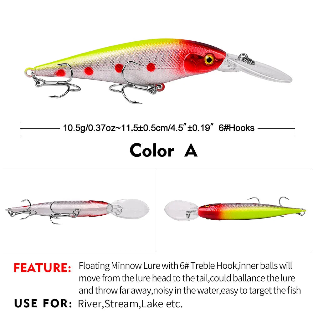 FALCON 115 Floating Minnow 4-1/2" - 3/8oz