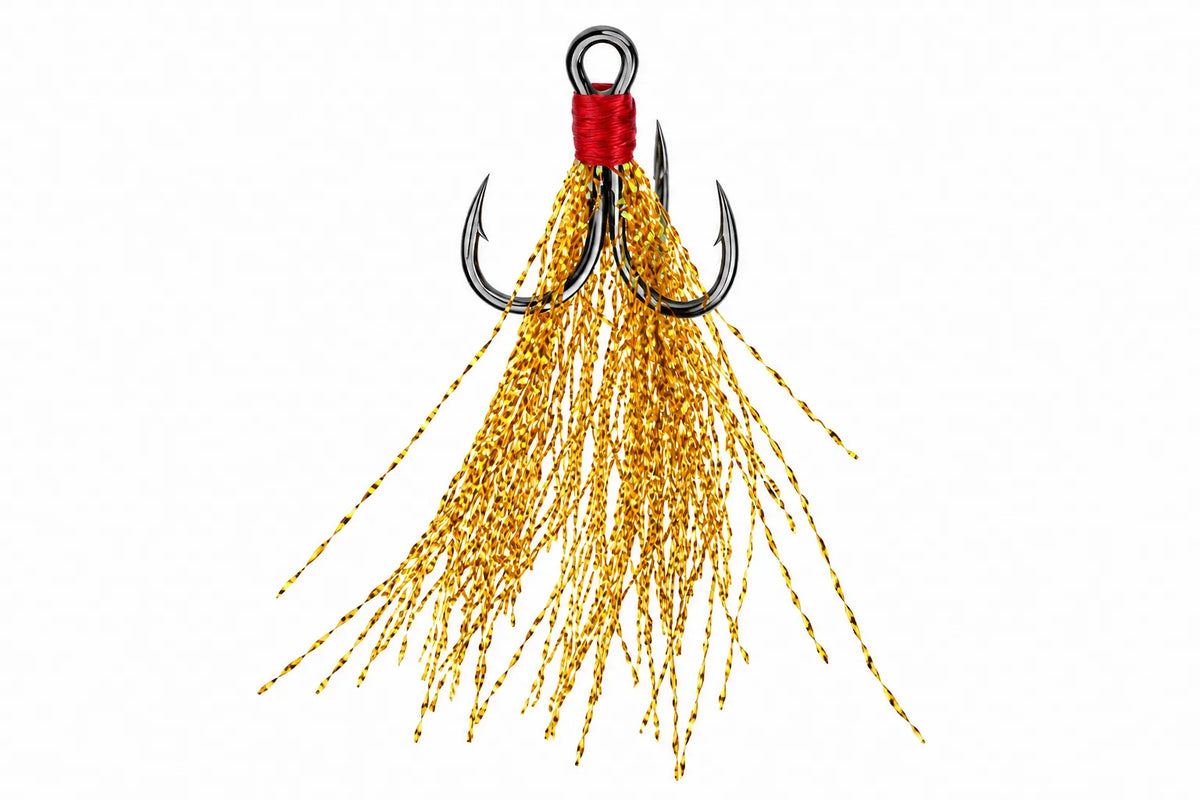 Feathered Treble Hook-white-1