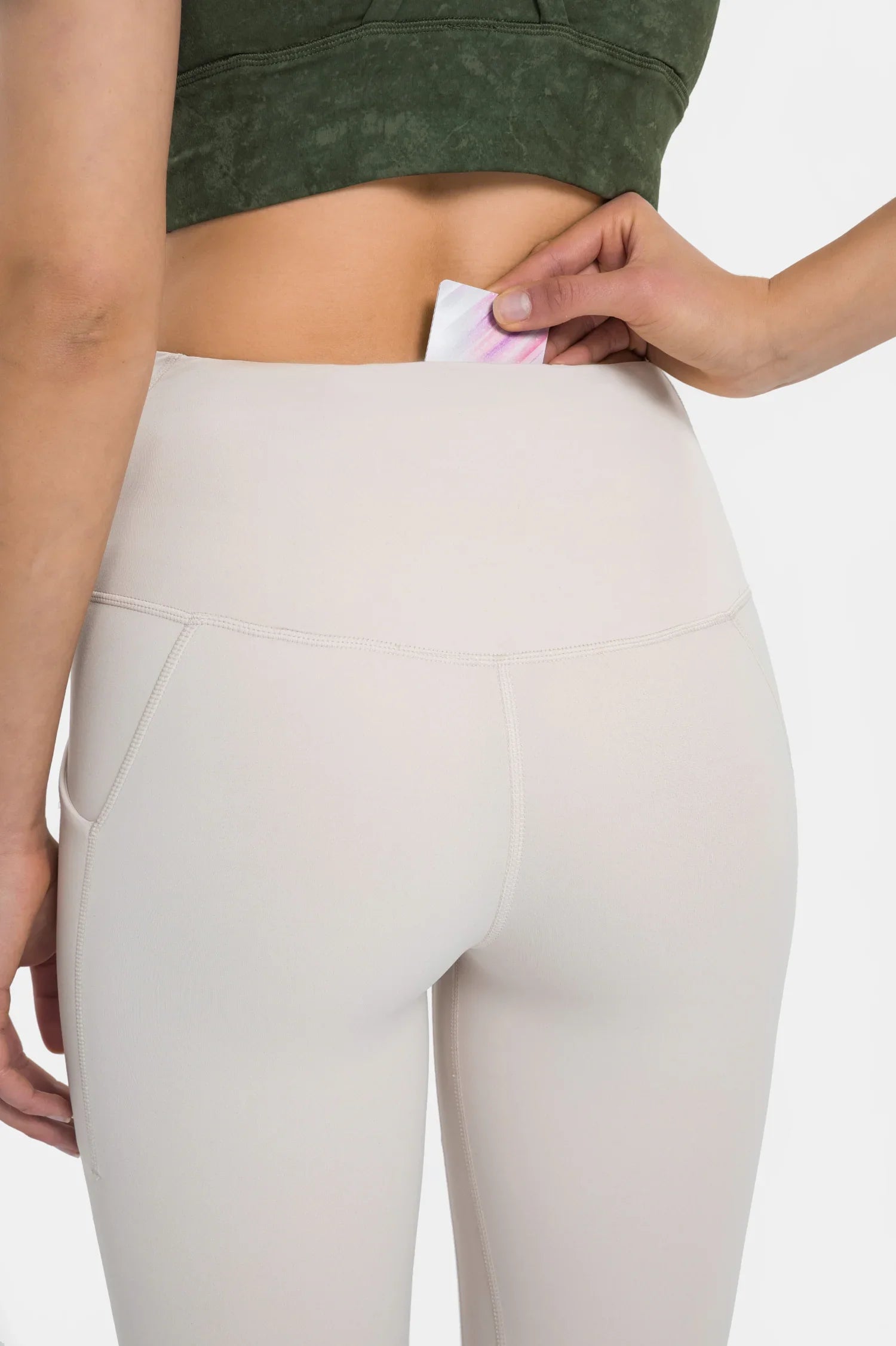 Velafit High-Waisted Workout Leggings-Egg white