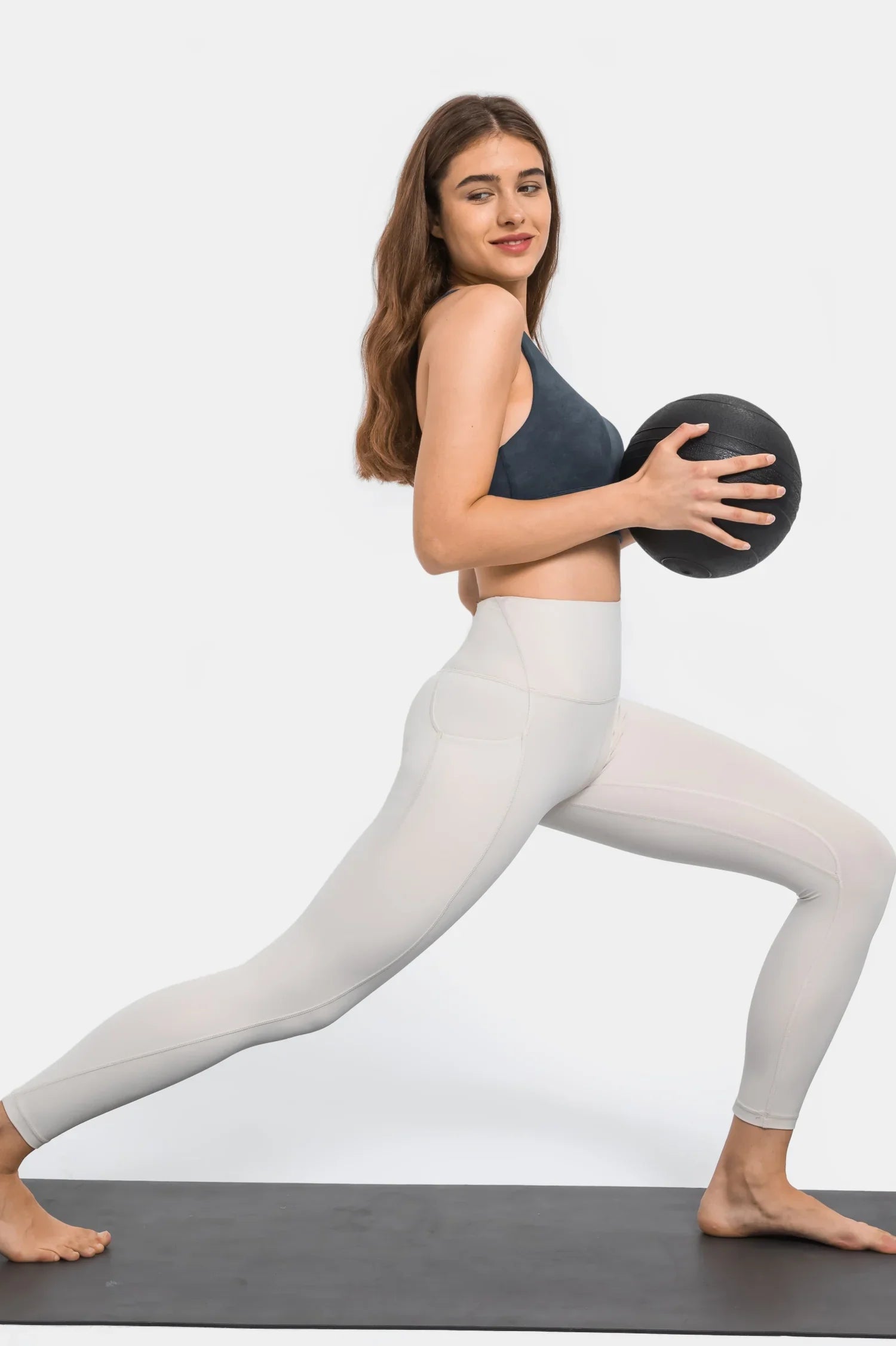 Velafit High-Waisted Workout Leggings-Egg white