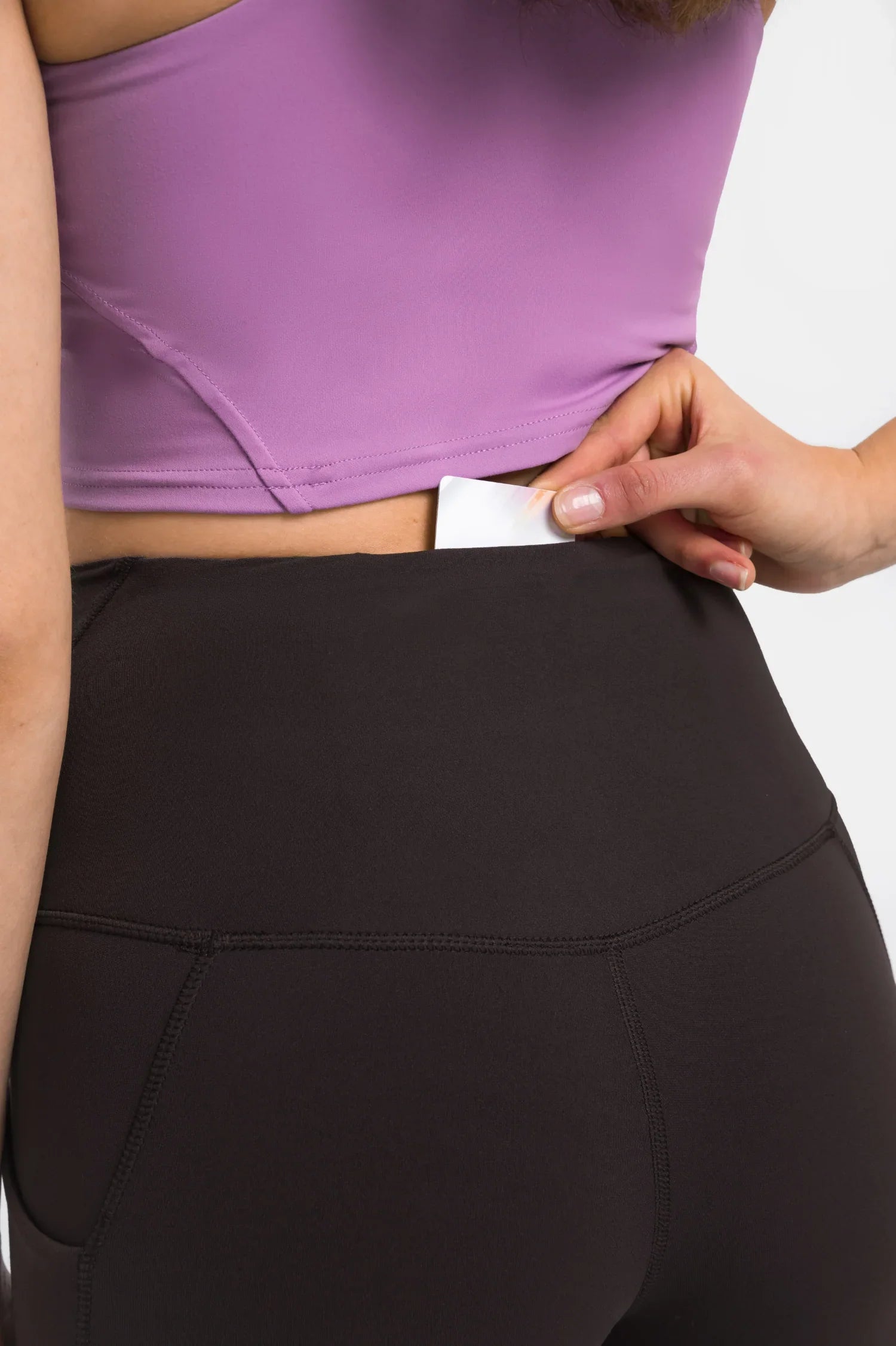 Velafit High-Waisted Workout Leggings-Dark brown
