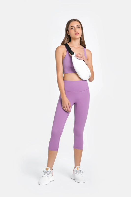 Leggings courts de fitness - Roland violet