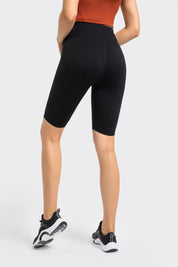 Hip Lifting High Waist Sportshorts-Schwarz 