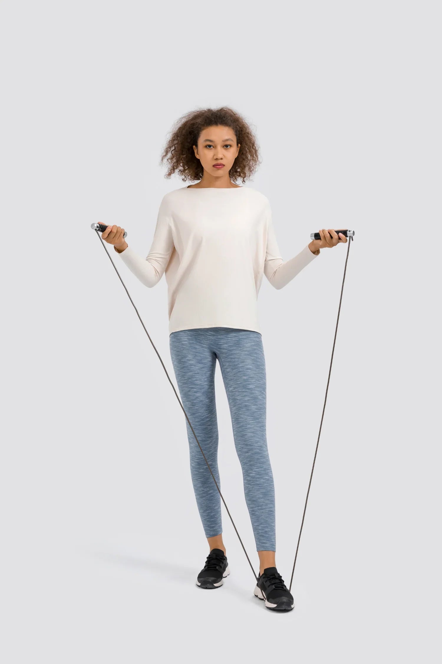 Loose Casual Yoga Long Sleeve Top-Egg white