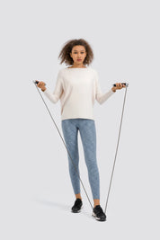 Loose Casual Yoga Long Sleeve Top-Egg white