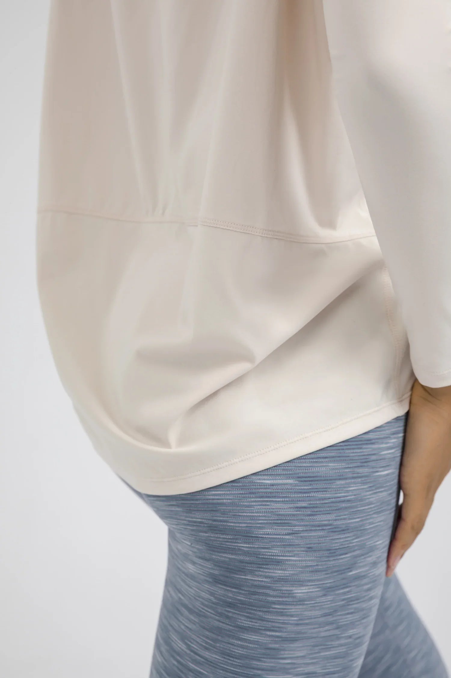 Loose Casual Yoga Long Sleeve Top-Egg white