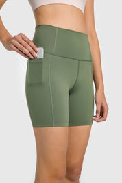 Velafit All Day High Waist Shorts-Green