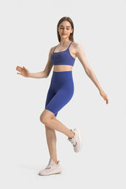 Velafit Tummy Control Sports Shorts-Dark blue