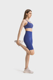 Velafit Tummy Control Sports Shorts-Dark blue
