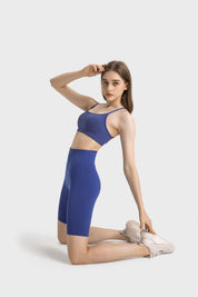 Velafit Tummy Control Sports Shorts-Dark blue