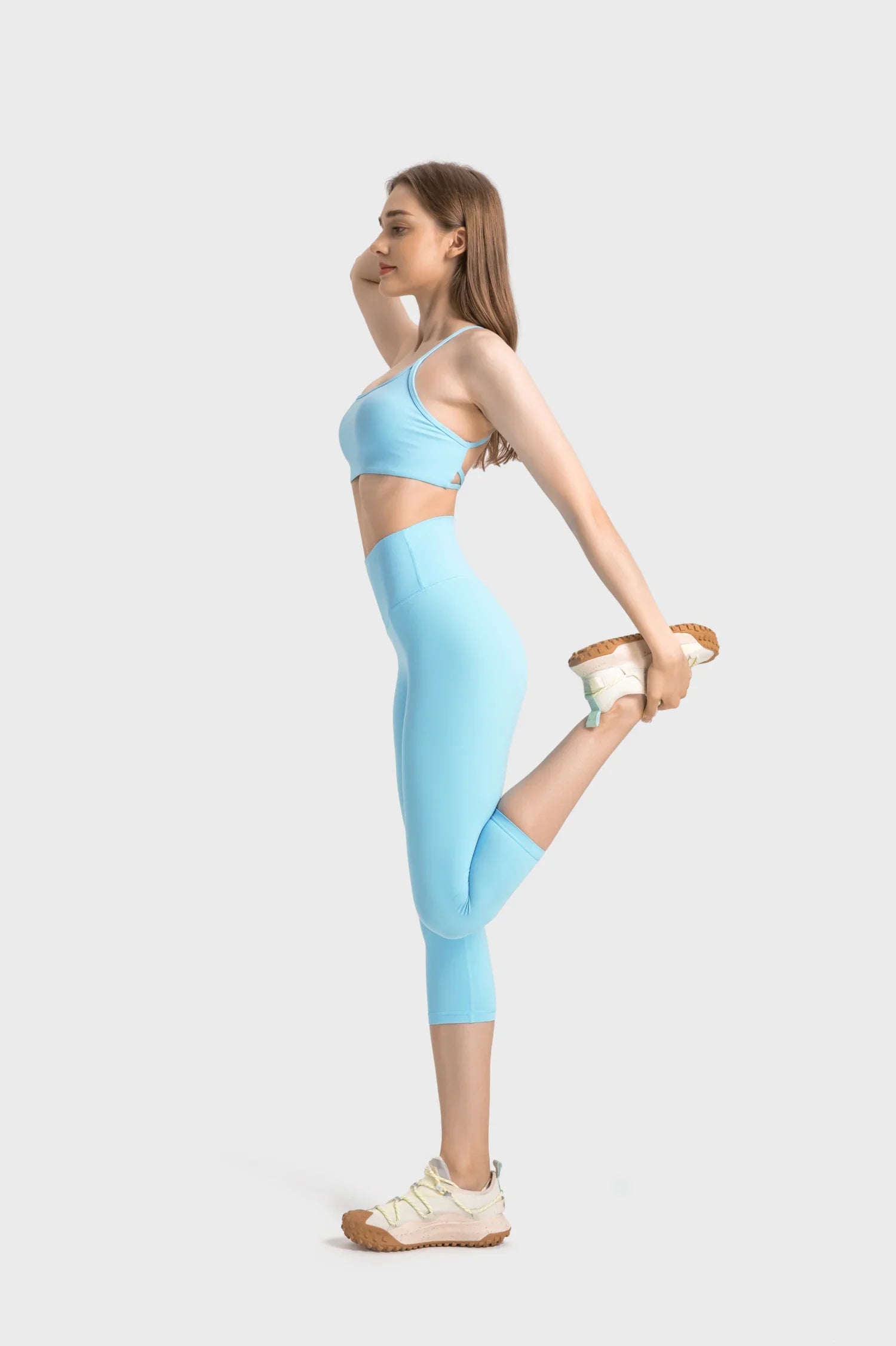 Leggings de fitness courts - Bleu froid
