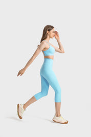 Leggings de fitness courts - Bleu froid