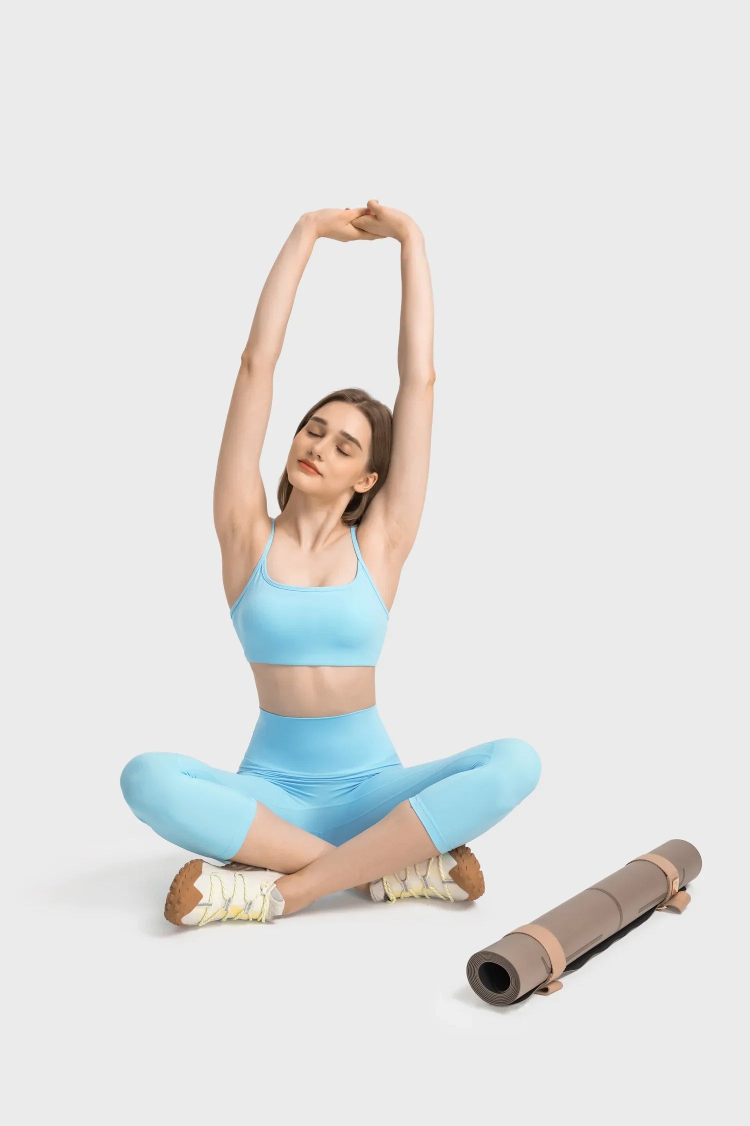 Leggings de fitness courts - Bleu froid