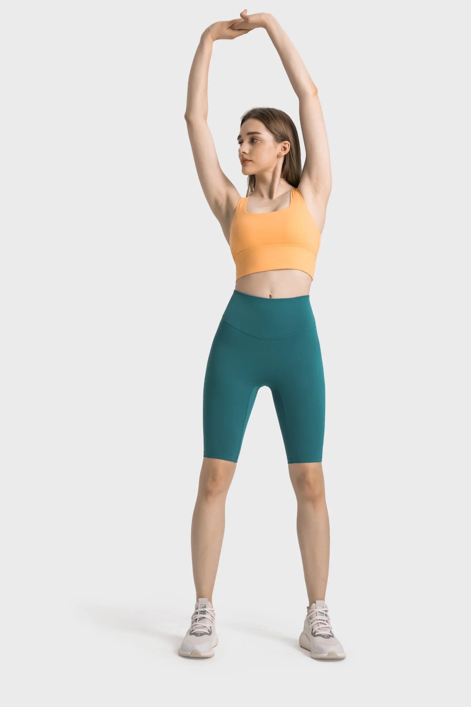 Velafit Tummy Control Sports Shorts-Emerald green