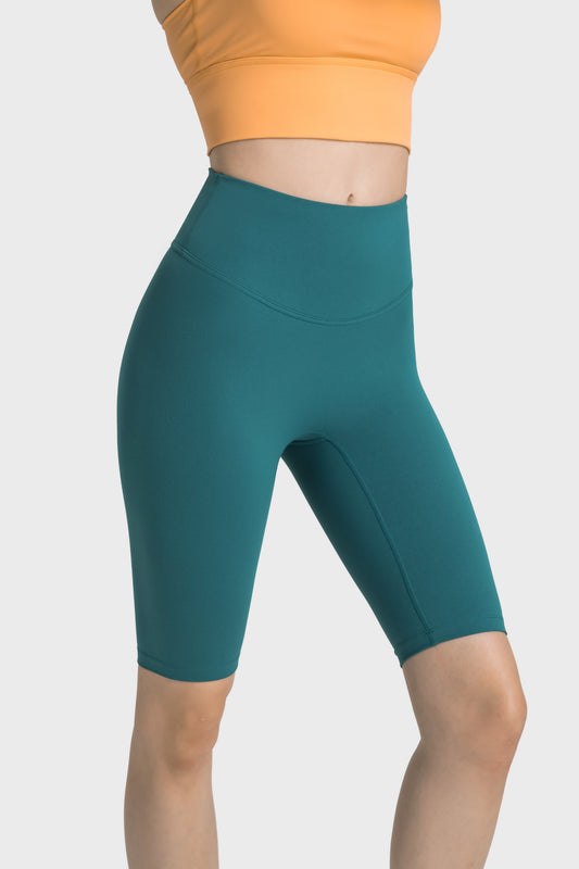 Velafit Tummy Control Sports Shorts-Emerald green