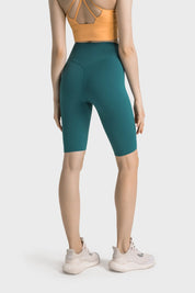 Velafit Tummy Control Sports Shorts-Emerald green