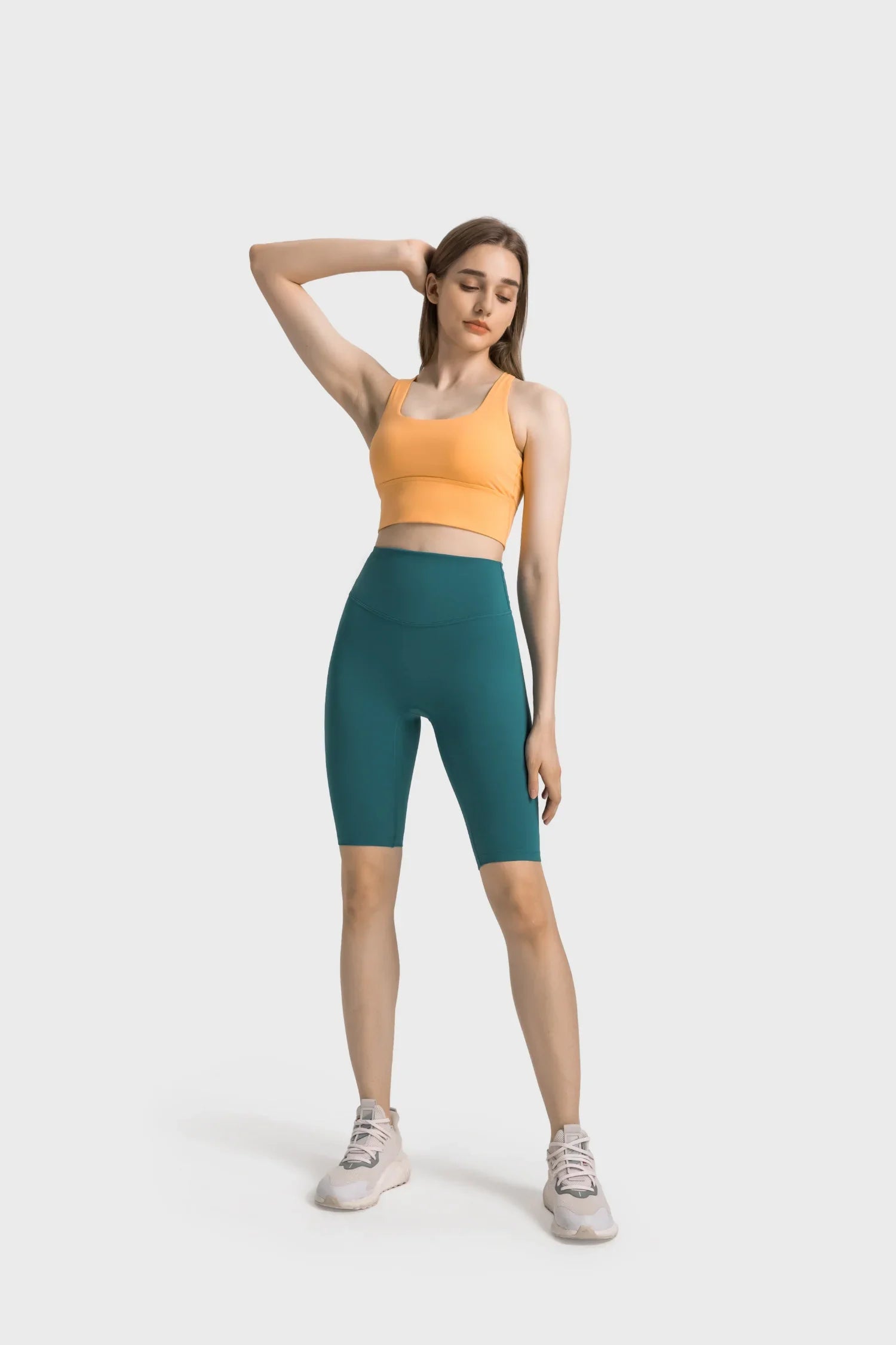 Velafit Tummy Control Sports Shorts-Emerald green
