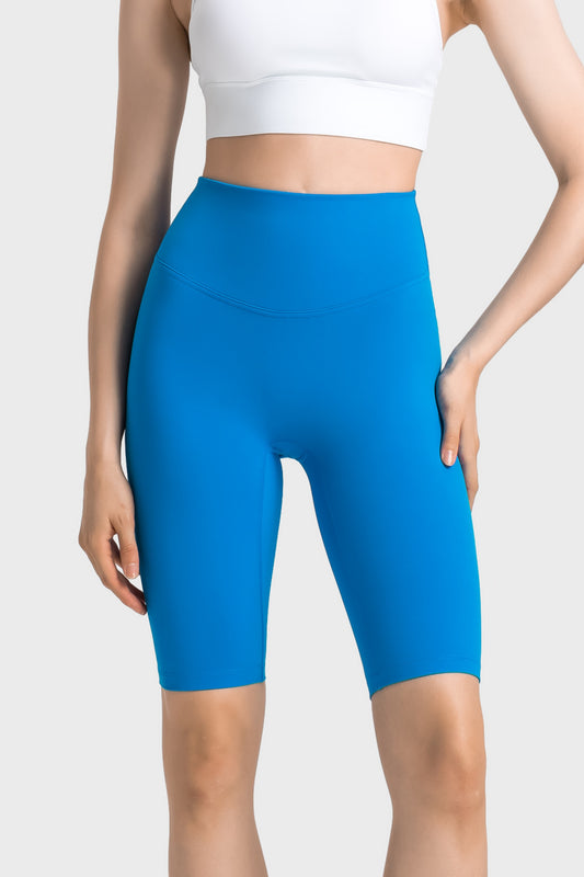 Velafit Tummy Control Sports Shorts-Capri Blue