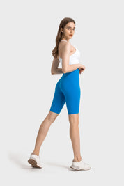 Short de sport taille haute gainant le ventre - Capri Blue