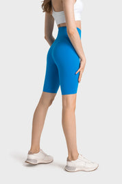 Short de sport taille haute gainant le ventre - Capri Blue