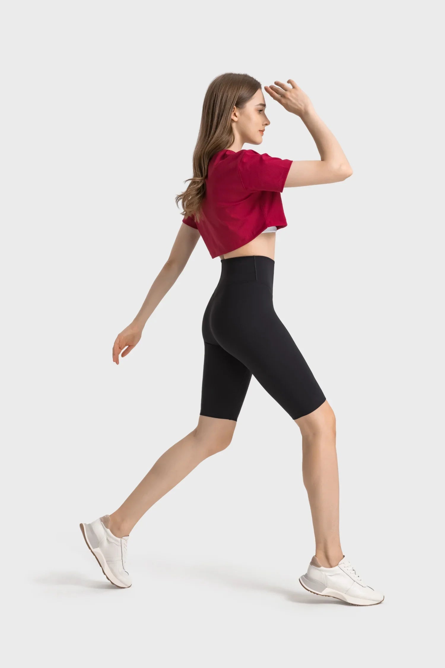 Velafit Tummy Control Sports Shorts-Black