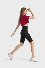 Velafit Tummy Control Sports Shorts-Black