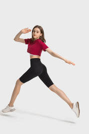 Velafit Tummy Control Sports Shorts-Black