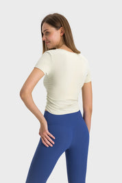 Short de sport à manches courtes - Blanc d'œuf