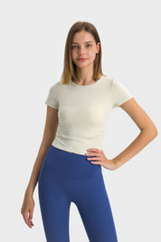 Short de sport à manches courtes - Blanc d'œuf