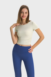 Short de sport à manches courtes - Blanc d'œuf