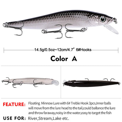 KINETIC 120 Floating Minnow 4-3/4" - 1/2oz