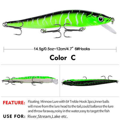 KINETIC 120 Floating Minnow 4-3/4" - 1/2oz