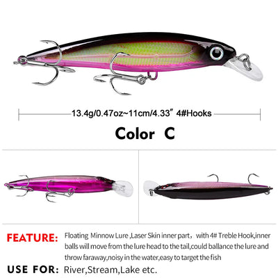 METEOR 110 Floating Minnow 4-3/8" - 7/16oz