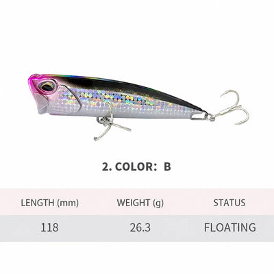 OUTLAW 120 Topwater Popper 4-5:8" - 15:16oz-info-1