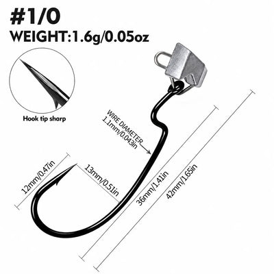 RAPTOR Weighted EWG Swimbait Hook-info-#1:0