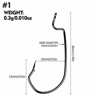 RAZOR Offset Round Bend Worm Hook-info-#1