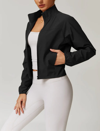 Veste zippée à séchage rapide pour le fitness et le yoga 