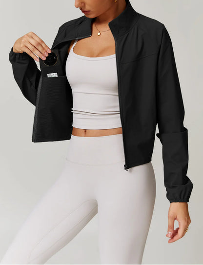 Veste zippée à séchage rapide pour le fitness et le yoga 