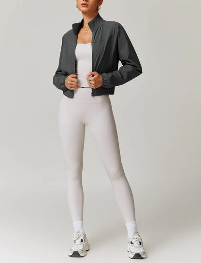 Veste zippée à séchage rapide pour le fitness et le yoga 
