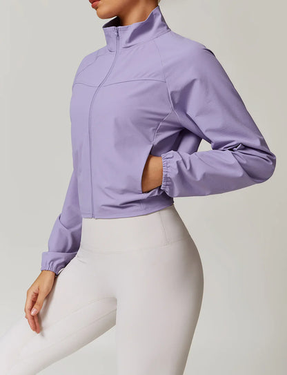 Veste zippée à séchage rapide pour le fitness et le yoga 