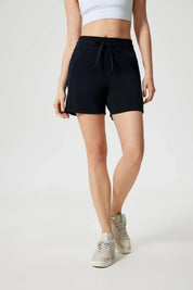 All Day Yoga Workout Shorts-Black