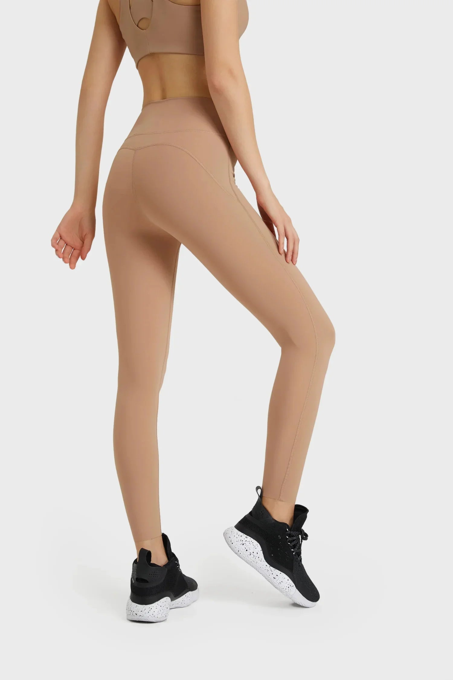 Leggings de sport pour entraînement de yoga toute la journée - Rose marron