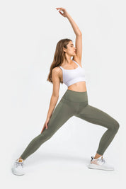 Velafit High-Waisted Workout Leggings-Moss green
